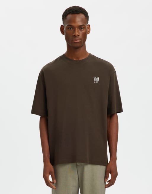 Selected – Brun t-shirt med rund halsringning