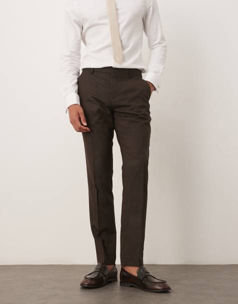 Selected – Bruna byxor i ylletyg och slim fit - view 1