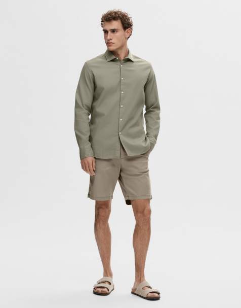 Selected - Brune chinoshorts - view 1