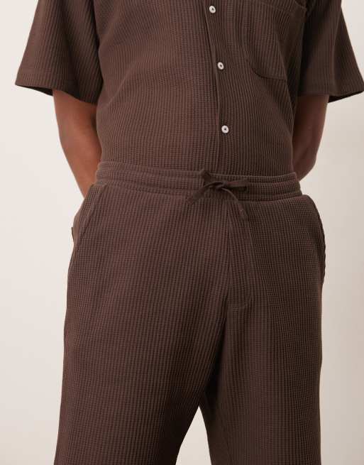 Selected - Brune shorts med vaffeltekstur - Del af sæt , 2 af 5