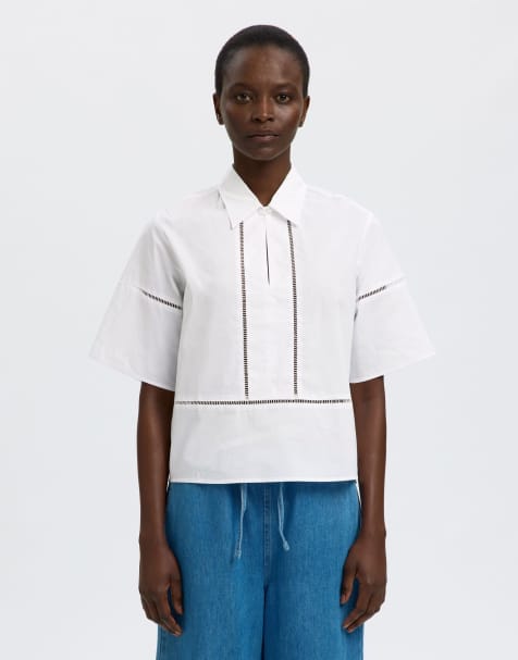 Selected - Camicia a maniche corte bianco brillante - view 1