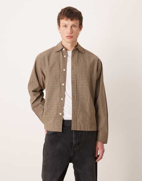 Selected - Camicia oversize squadrata marrone a quadri - view 1