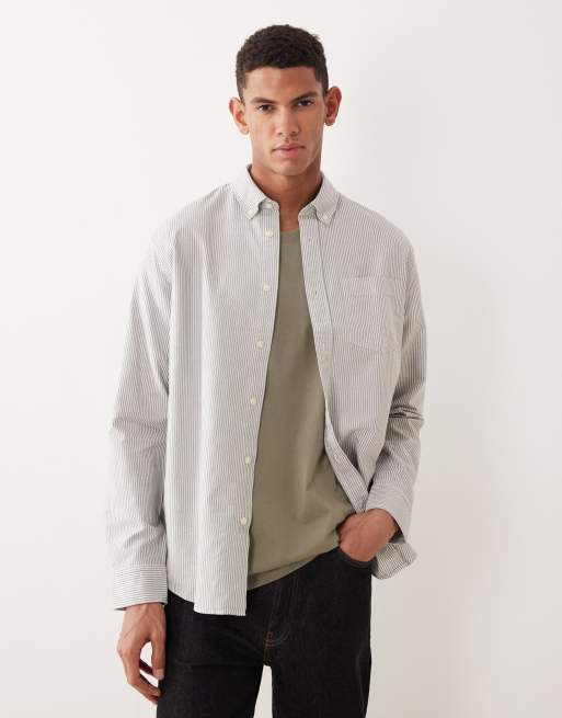 Selected - Camicia Oxford a righe color verde scuro