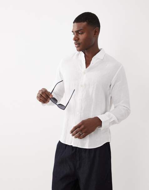 Selected - Camisa blanca de manga larga 100% de lino - view 1