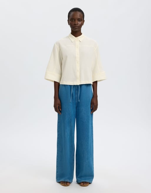 Selected - Camisa color garza con mangas 3/4, 3 de 6