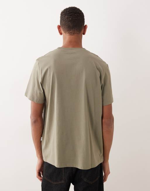 Selected - Camiseta caqui oscuro de corte estándar 100% de algodón, 3 de 5
