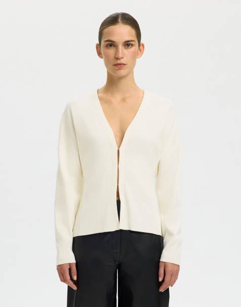 Selected - Cardigan bianco candido - view 1