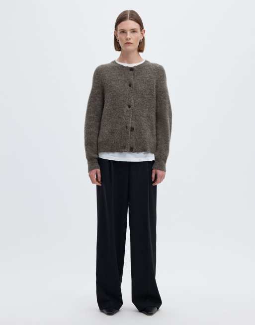 Selected cardigan i mellemgråmeleret, 3 af 6