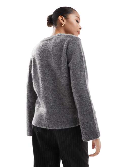 Selected cardigan in gray, 2 of 4
