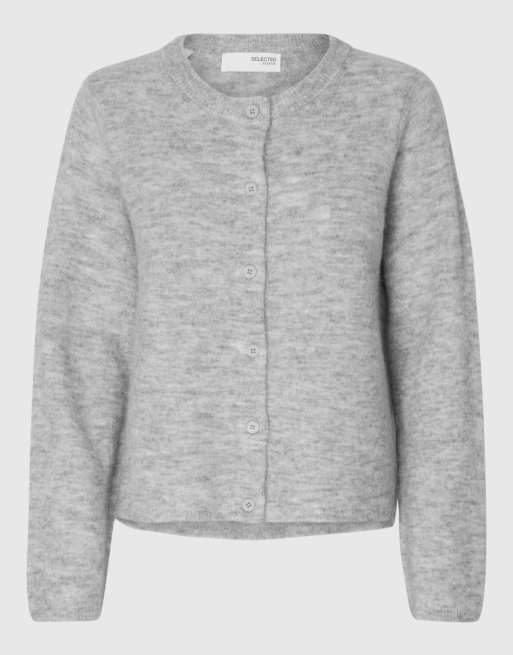 Selected Cardigan in hellgrau meliert, 6 von 6