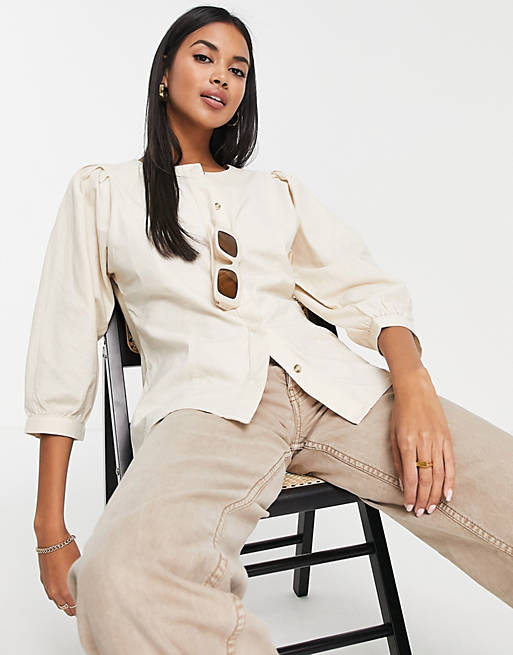 Selected cecile blouse in cream