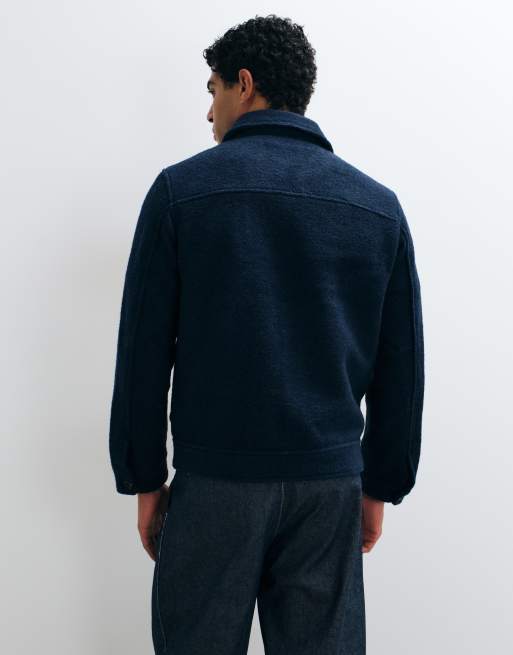Selected chaqueta bomber de mezcla de lana en azul marino, 5 de 5