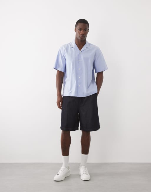 Selected - Chemise 100 % coton à manches courtes - Bleu moyen, 2 de 5