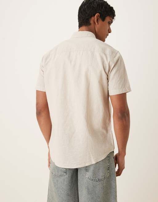 Selected - Chemise à manches courtes en lin mélangé - Crème , 4 de 4