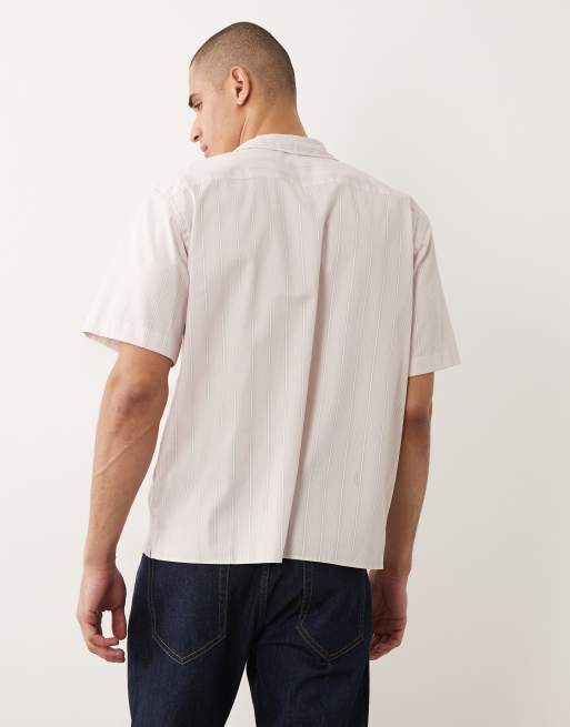 Selected - Chemise à manches courtes en popeline rayée - Bleu clair, 5 de 5