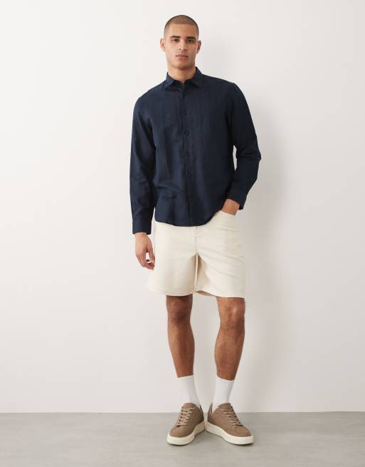 Selected - Chemise à manches longues en lin mélangé - Bleu marine, 2 de 5