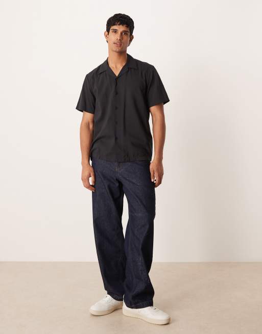 Selected - Chemise standard à manches courtes et imprimé - Noir , 2 de 5