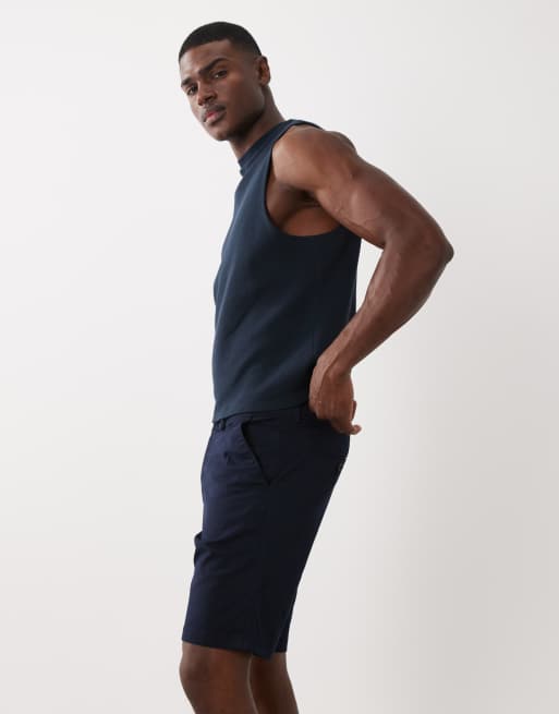 Selected chino shorts in navy , 2 of 5