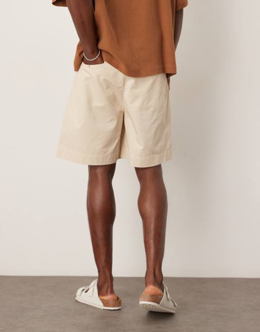 Selected - Chinoshorts met plooien in beige , 3 van 5