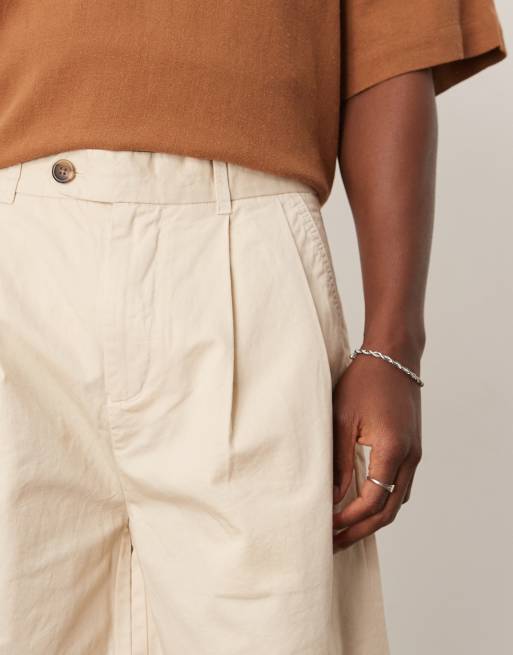 Selected - Chinoshorts met plooien in beige , 4 van 5