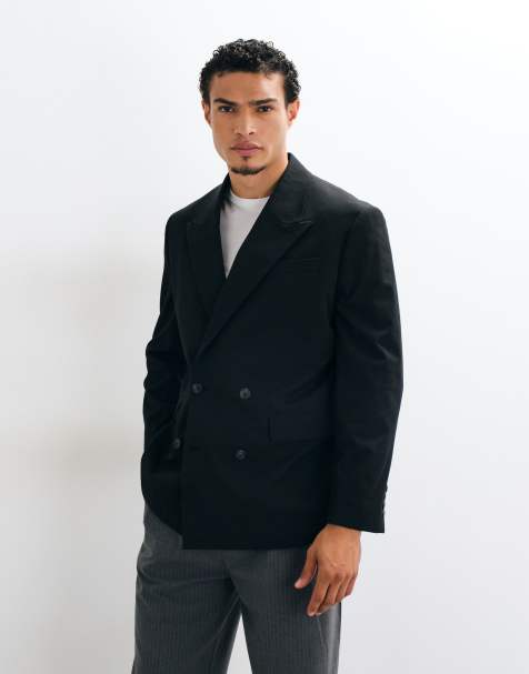 Selected Co-ord Blazer mit Relaxed Fit, zweireihig, in Schwarz - view 1