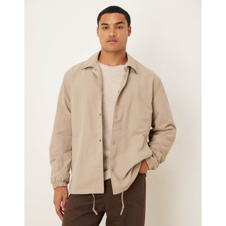 Selected coach jacket in cream | ASOS