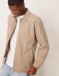 [Selected] Selected coach jacket in cream-White M Greige