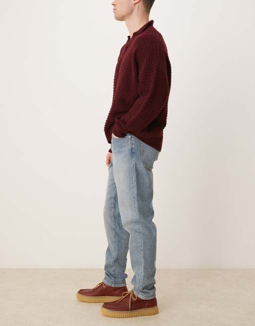 Selected Cole regular tapered fit jeans in mid blue , 2 of 5