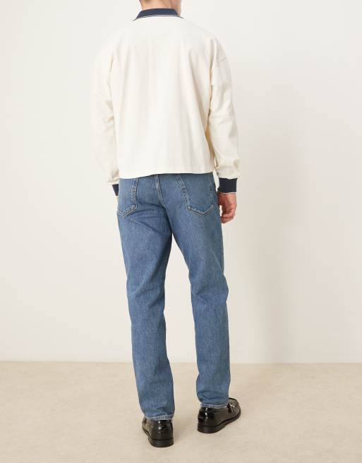 Selected - Cole - Toelopende jeans met normale pasvorm in blauw met wassing , 3 van 5