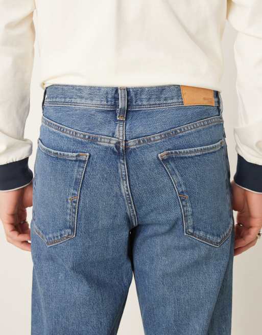Selected - Cole - Toelopende jeans met normale pasvorm in blauw met wassing , 4 van 5
