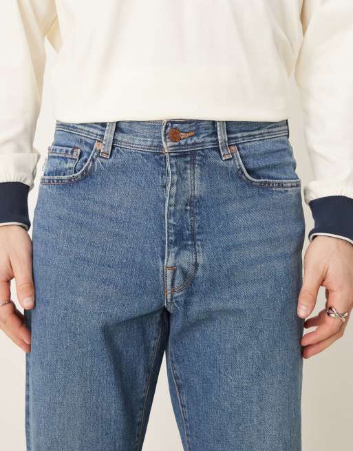 Selected - Cole - Toelopende jeans met normale pasvorm in blauw met wassing , 5 van 5