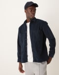 [Selected] Selected cord overshirt in navy pin stripe XL Sky captain