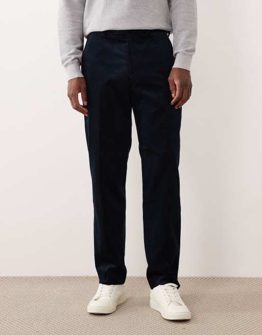 Selected cord trousers in navy