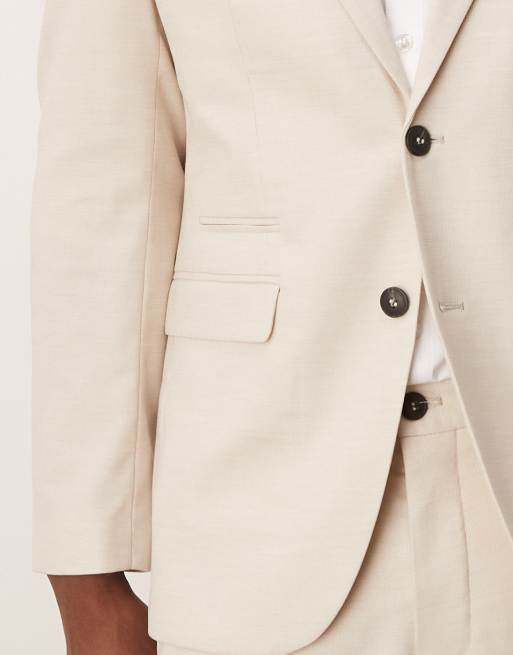 Selected - Cremehvid blazer i uldblanding i regular fit , 5 af 5