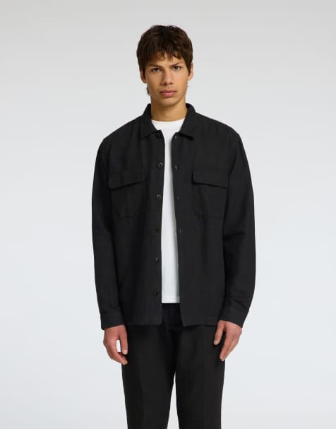 Selected Overshirt in black 