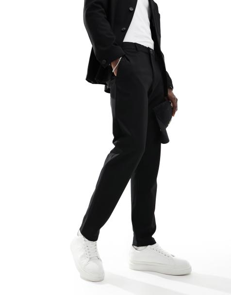 Selected slim fit suit trouser in black  