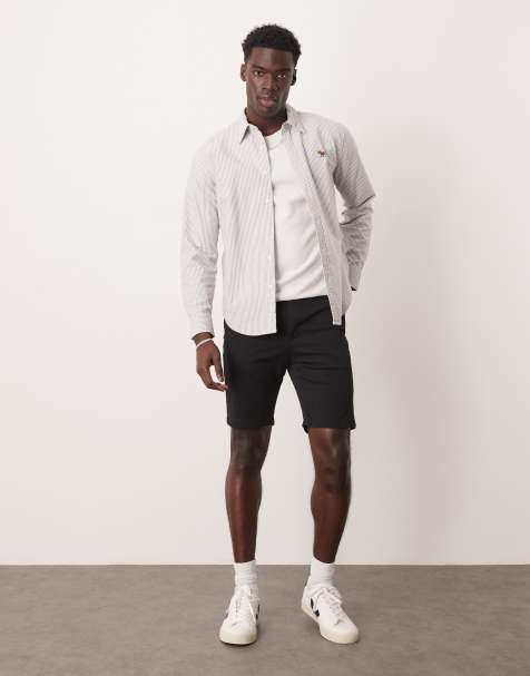 Selected slim chino short in black 