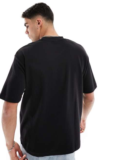 Selected – Czarny pudełkowy T-shirt oversize  , 4 z 4