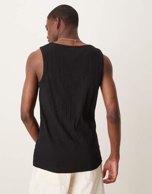 Selected - Débardeur côtelé en coton - Noir , 4 de 4
