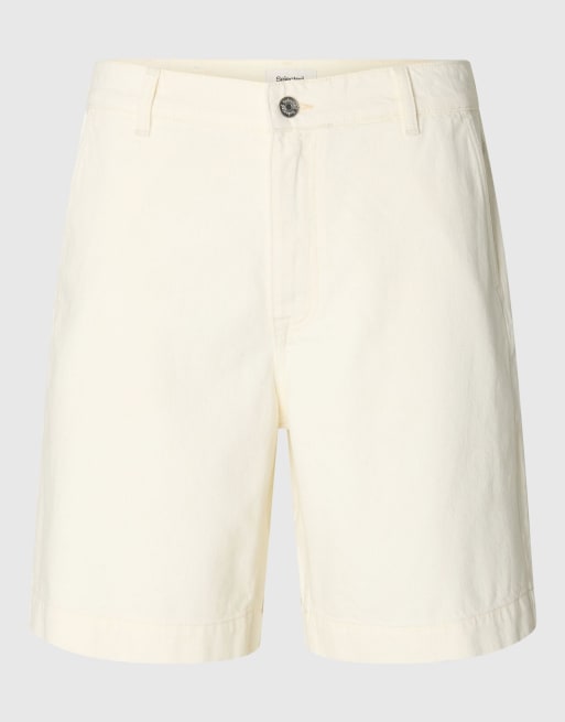Selected Denim shorts in ecru, 6 of 6
