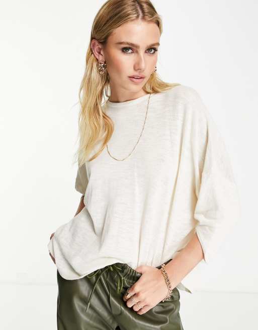 Three quarter hot sale sleeve sweater