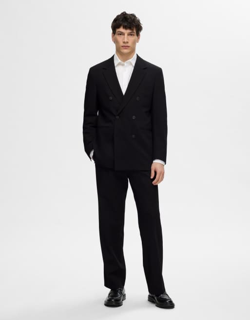 Selected Double-breasted blazer in black, 3 of 5