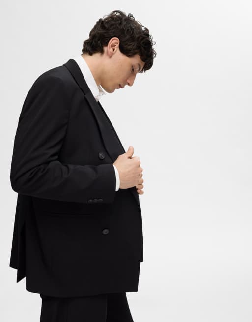 Selected Double-breasted blazer in black, 5 of 5