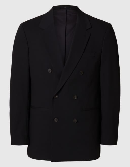 Selected - Double-breasted blazer in zwart, 6 van 6