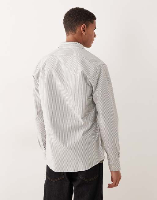 Selected – Dunkelgrün gestreiftes Oxford-Hemd, 3 von 5
