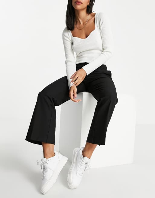 Selected fada cropped flared pants in black