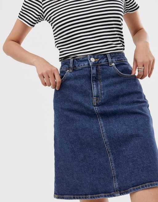 Selected Femme a line stretch denim skirt