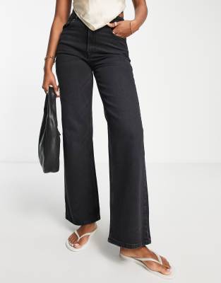 Selected Femme - Alice - Jean large en coton - Noir - BLACK | ASOS