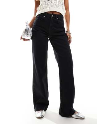 Selected Femme - Alice - Jeans mit weitem Bein in Schwarz