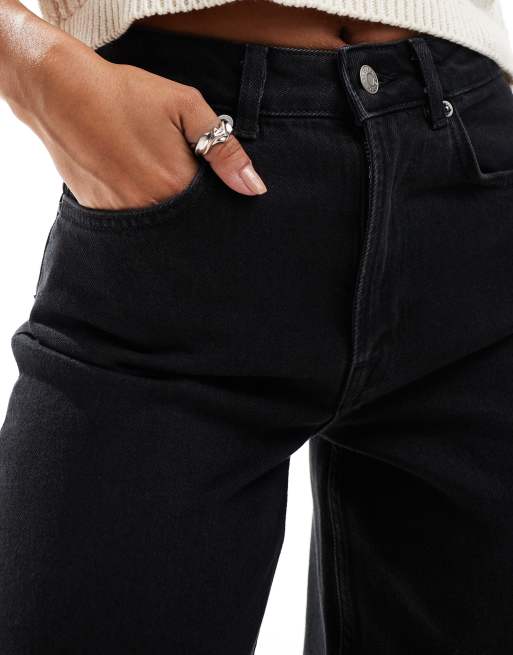 Selected Femme Alice wide leg jean in black ASOS